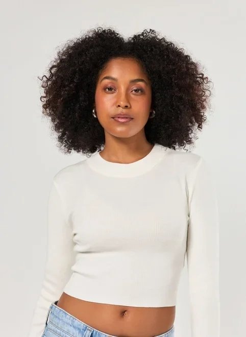 blusa cropped tricô liso blusa cropped tricô liso