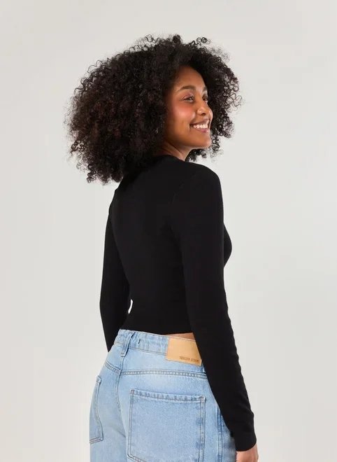 blusa cropped tricô liso blusa cropped tricô liso