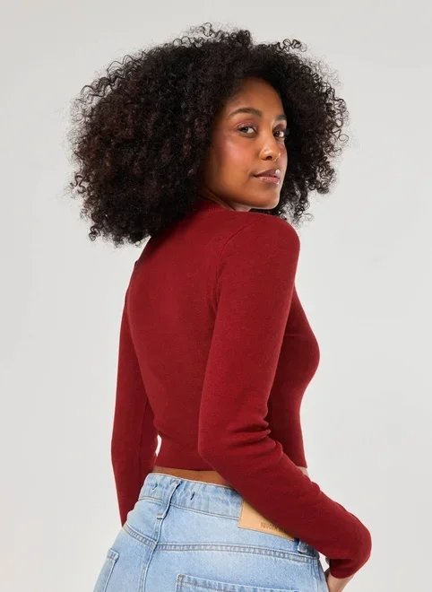 blusa cropped tricô liso blusa cropped tricô liso