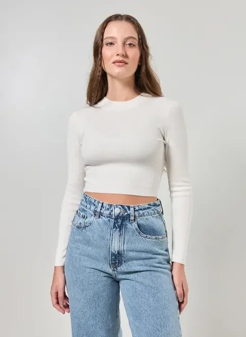 blusa cropped tricô liso blusa cropped tricô liso