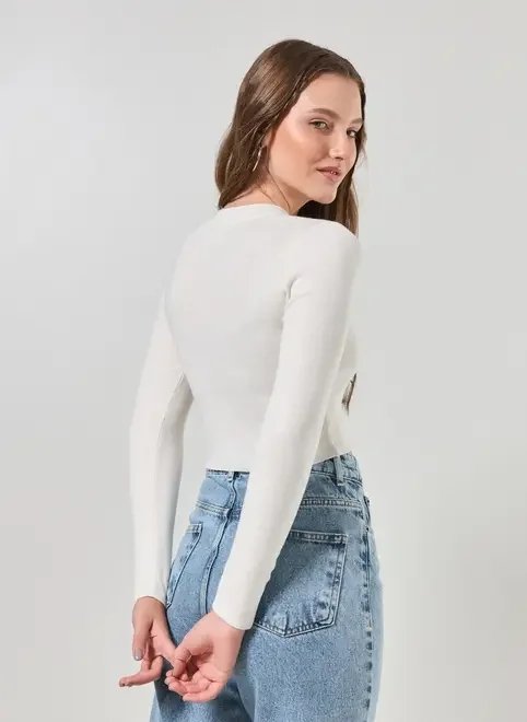 blusa cropped tricô liso blusa cropped tricô liso