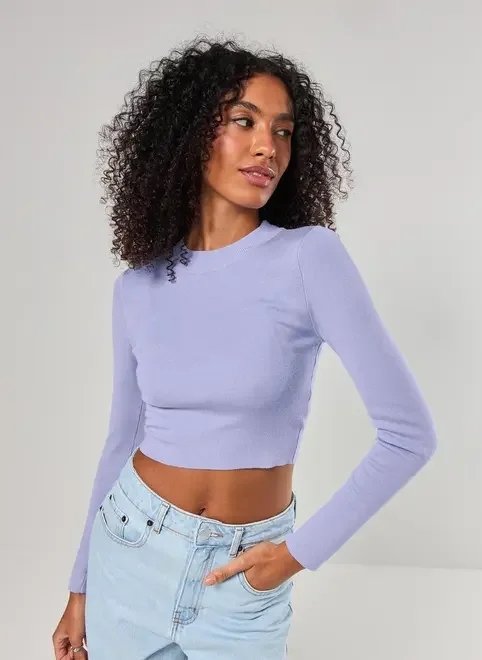 blusa cropped tricô liso blusa cropped tricô liso