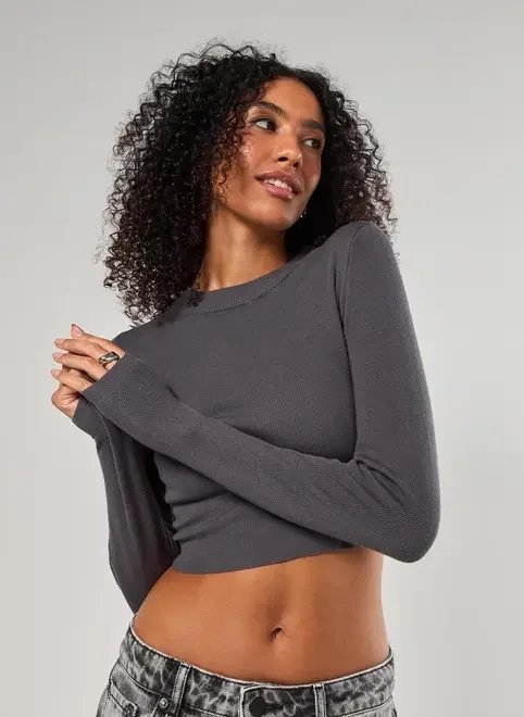 blusa cropped tricô liso blusa cropped tricô liso