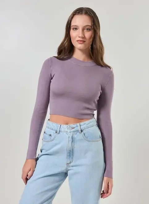 blusa cropped tricô liso blusa cropped tricô liso