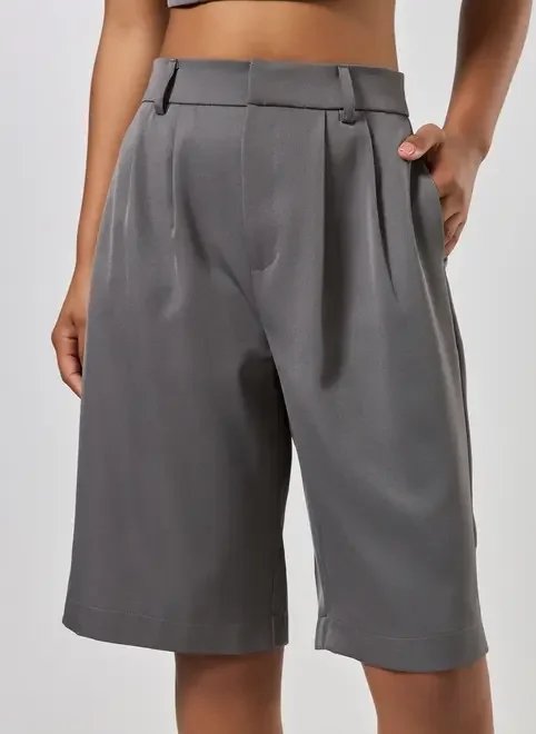 bermuda jorts alfaiataria chumbo bermuda jorts alfaiataria chumbo