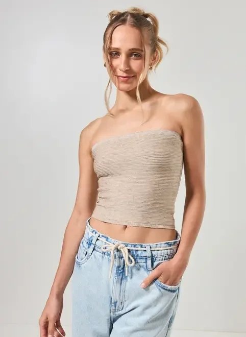 tube top malha retilínea canelado tube top malha retilínea canelado
