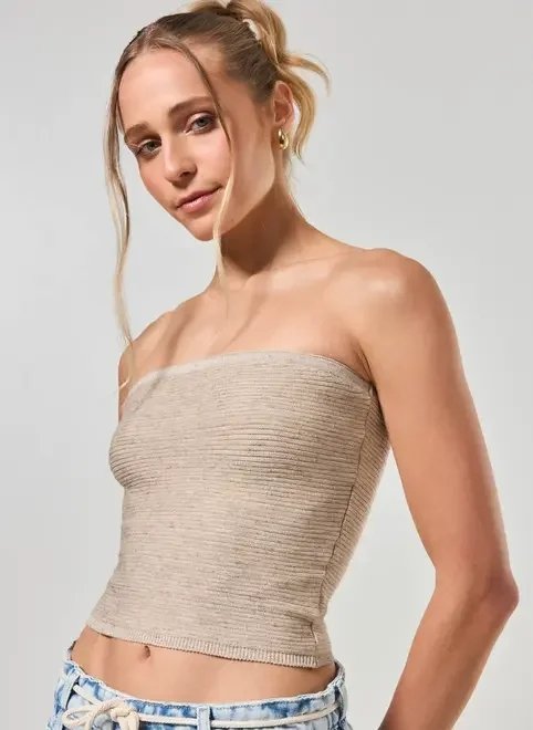 tube top malha retilínea canelado tube top malha retilínea canelado