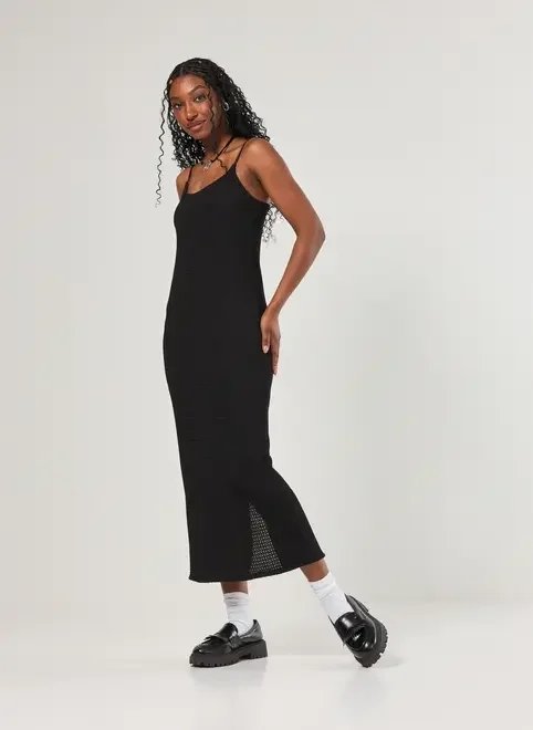 vestido midi texturizado preto vestido midi texturizado preto