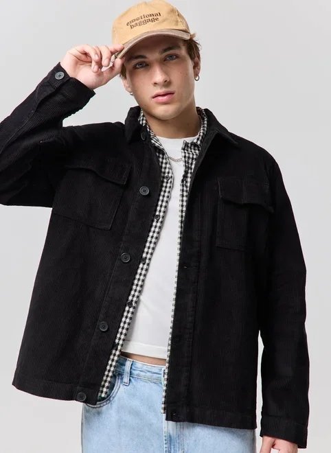 jaqueta estilo camisa cotelê jaqueta estilo camisa cotelê