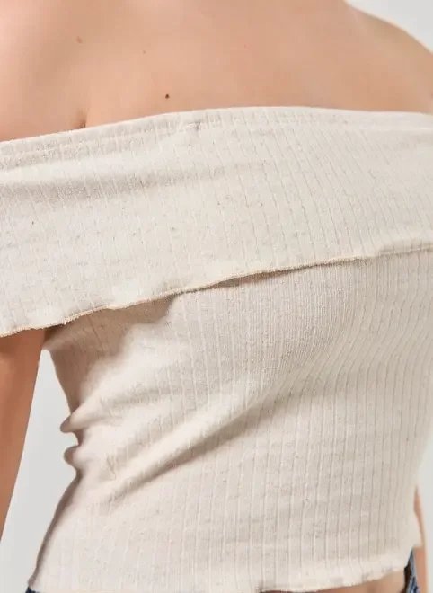 cropped ombro a ombro canelado cropped ombro a ombro canelado