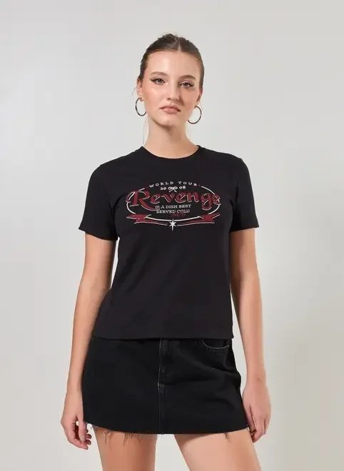 blusa preta revenge brilhos blusa preta revenge brilhos