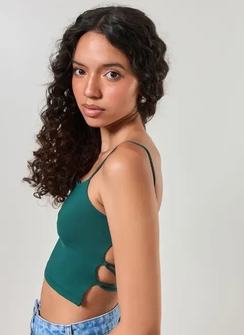 cropped em poliamida costas abertas cropped em poliamida costas abertas