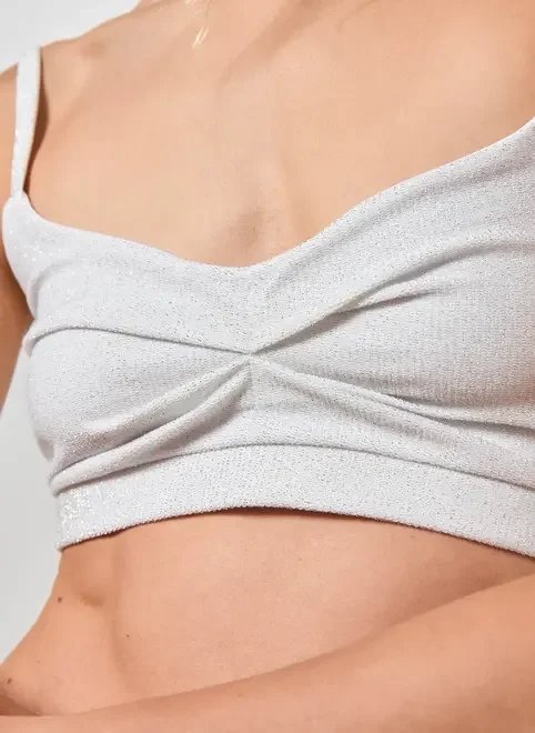 top de brilho com franzido top de brilho com franzido