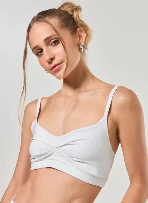 top de brilho com franzido top de brilho com franzido