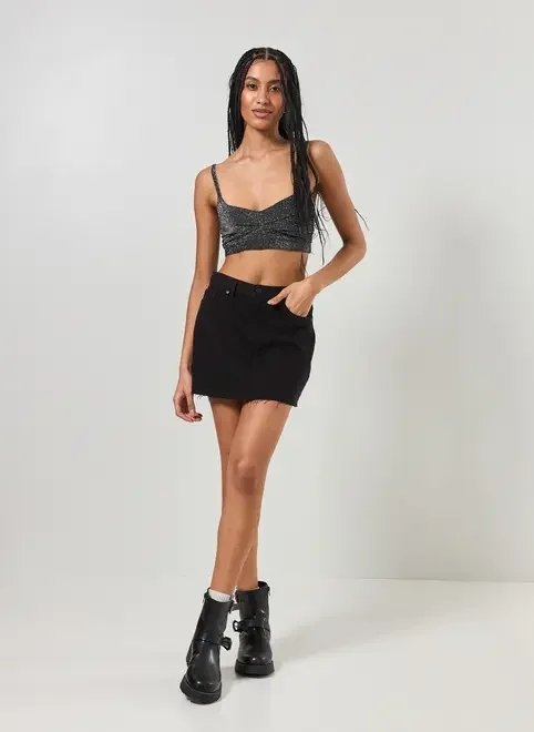 top de brilho com franzido top de brilho com franzido