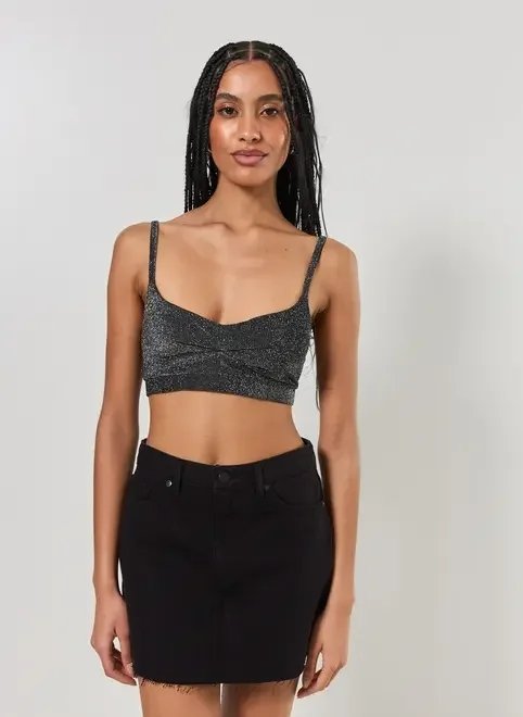 top de brilho com franzido top de brilho com franzido