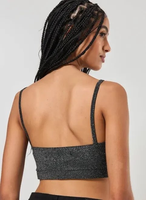 top de brilho com franzido top de brilho com franzido