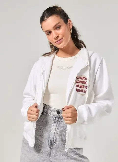 casaco em moletom com escrito casaco em moletom com escrito