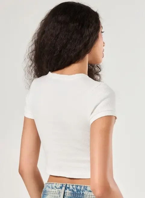 blusa mini tee college com azul blusa mini tee college com azul