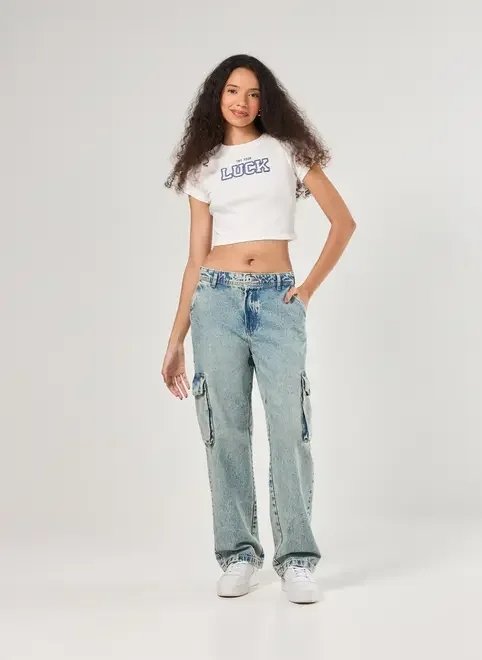 blusa mini tee college com azul blusa mini tee college com azul