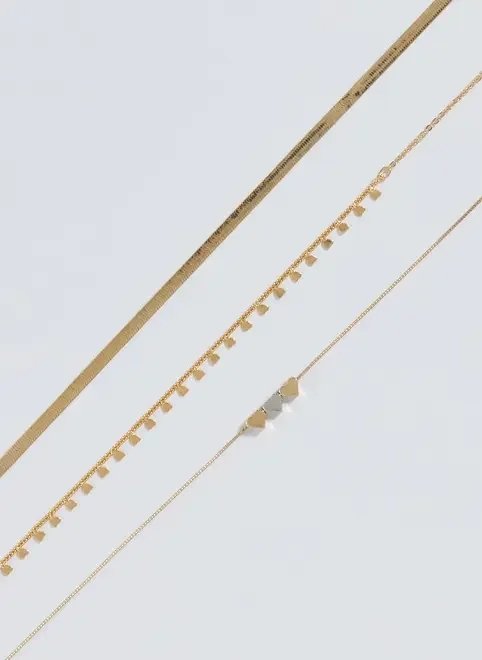 conjunto 3 colares dourados coração conjunto 3 colares dourados coração