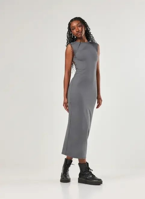 vestido em poliamida costas abertas vestido em poliamida costas abertas