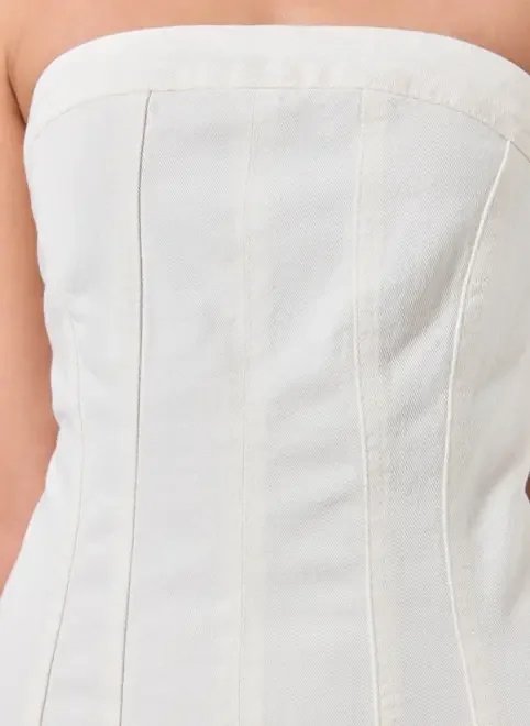 vestido sarja off-white sem alças vestido sarja off-white sem alças