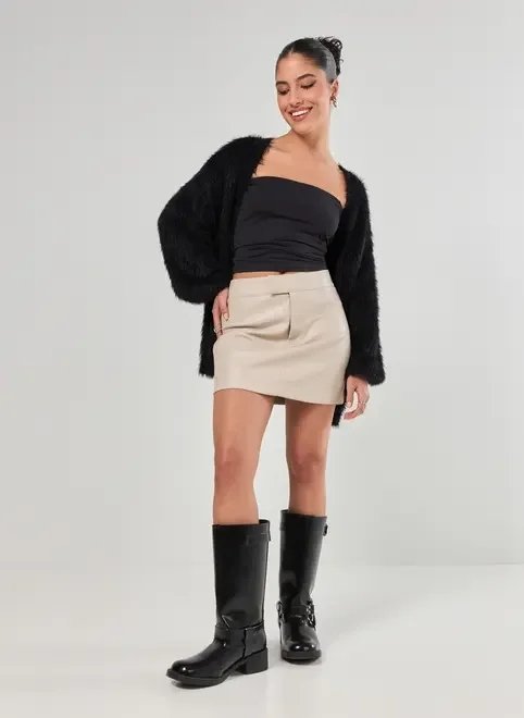 saia curta poliuretano saia curta poliuretano