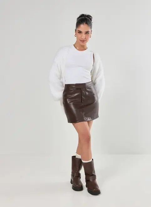 saia curta poliuretano saia curta poliuretano