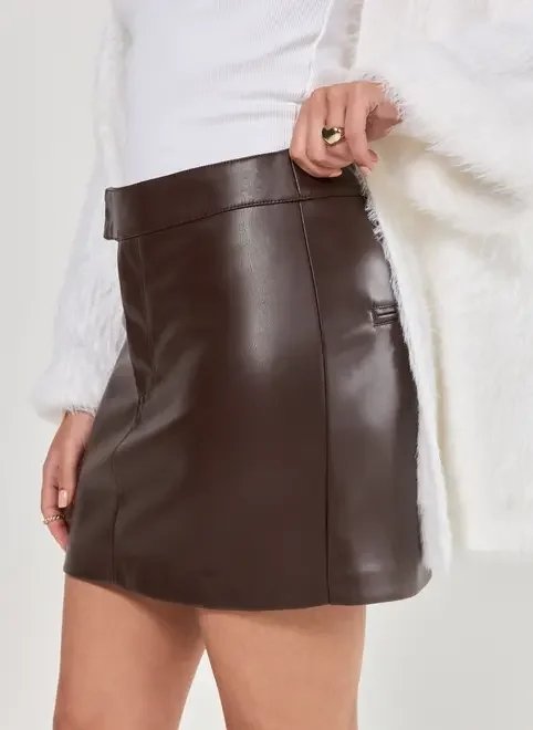 saia curta poliuretano saia curta poliuretano