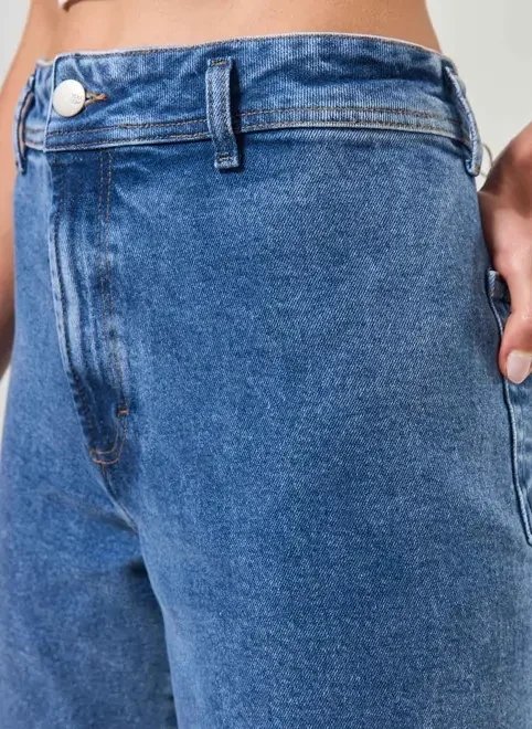 calça jeans wide leg barra cortada calça jeans wide leg barra cortada