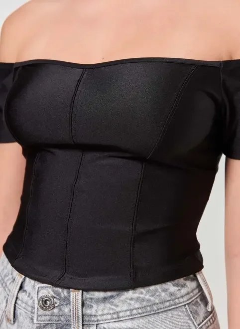 cropped corsetado poliamida cropped corsetado poliamida