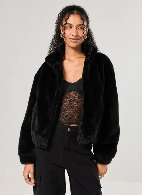 jaqueta de pelinho preta jaqueta de pelinho preta