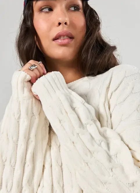 blusa tricô chenille off-white blusa tricô chenille off-white