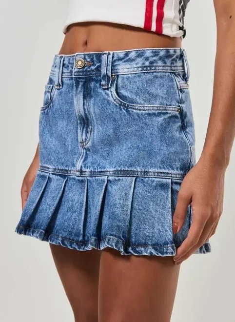 saia jeans com babado saia jeans com babado