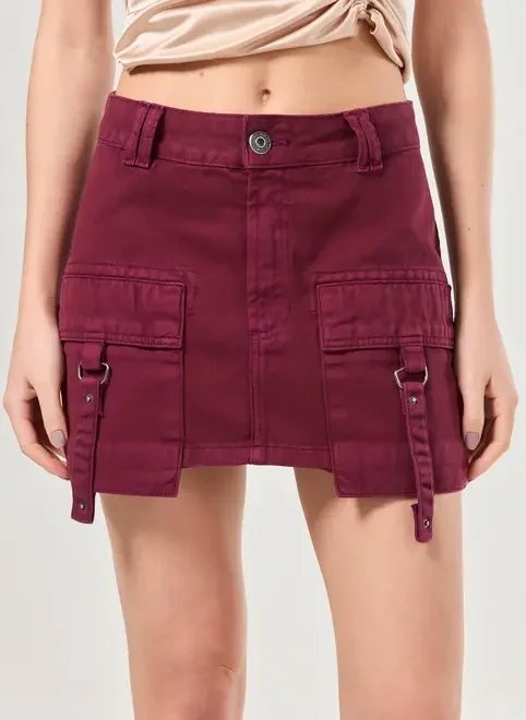 short saia cargo cintura média short saia cargo cintura média