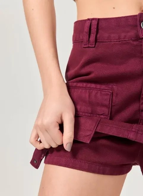 short saia cargo cintura média short saia cargo cintura média