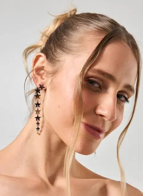 conjunto 6 brincos estrelas e zircônia conjunto 6 brincos estrelas e zircônia