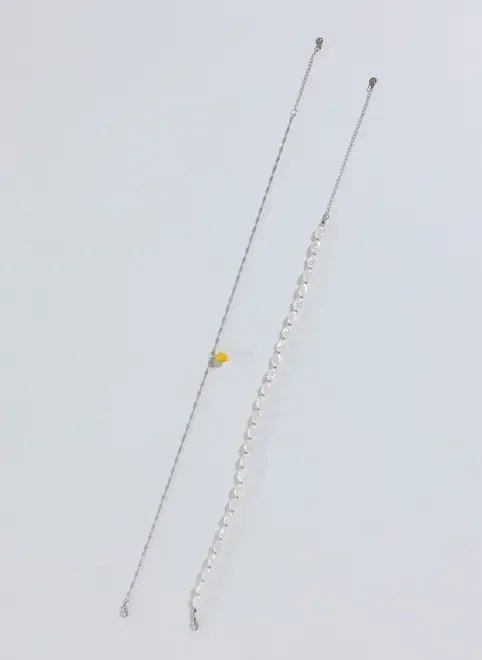 conjunto colares pérolas artificiais e limão conjunto colares pérolas artificiais e limão