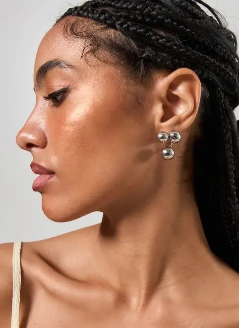 conjunto 3 brincos prateados bold conjunto 3 brincos prateados bold