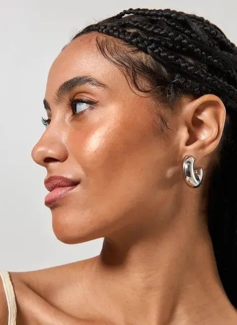 conjunto 3 brincos prateados bold conjunto 3 brincos prateados bold