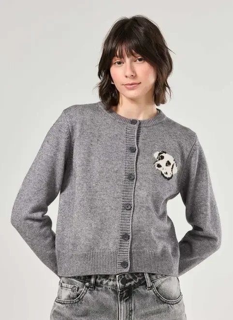 cardigan cinza estampa dálmata cardigan cinza estampa dálmata