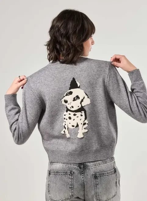 cardigan cinza estampa dálmata cardigan cinza estampa dálmata