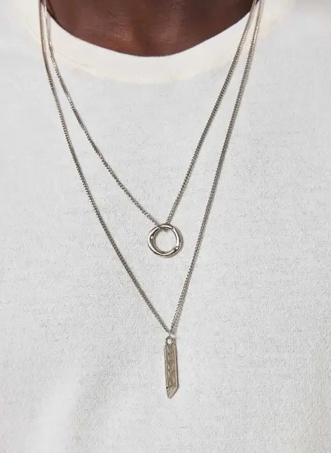 conjunto 2 colares formas martelado conjunto 2 colares formas martelado