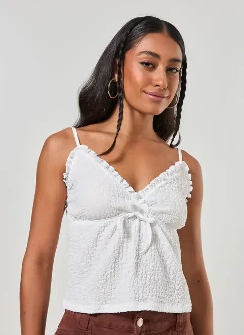 regata off-white texturizada regata off-white texturizada