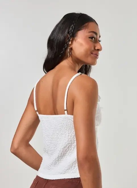 regata off-white texturizada regata off-white texturizada