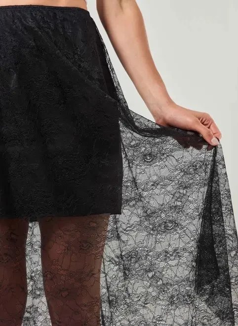 saia midi renda preta saia midi renda preta