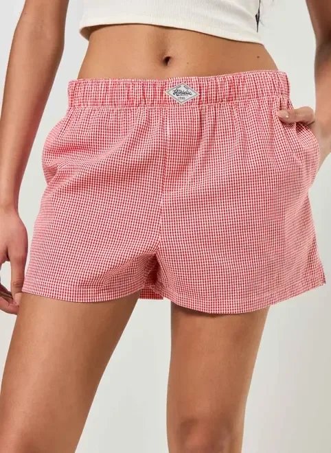 short estilo cuequinha xadrez vermelho short estilo cuequinha xadrez vermelho