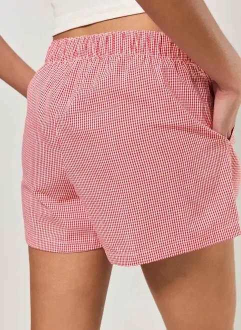 short estilo cuequinha xadrez vermelho short estilo cuequinha xadrez vermelho