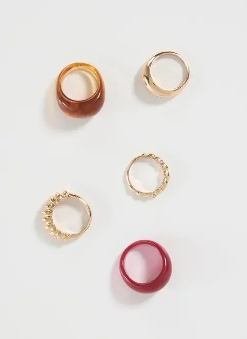 conjunto 5 anéis bold coloridos conjunto 5 anéis bold coloridos